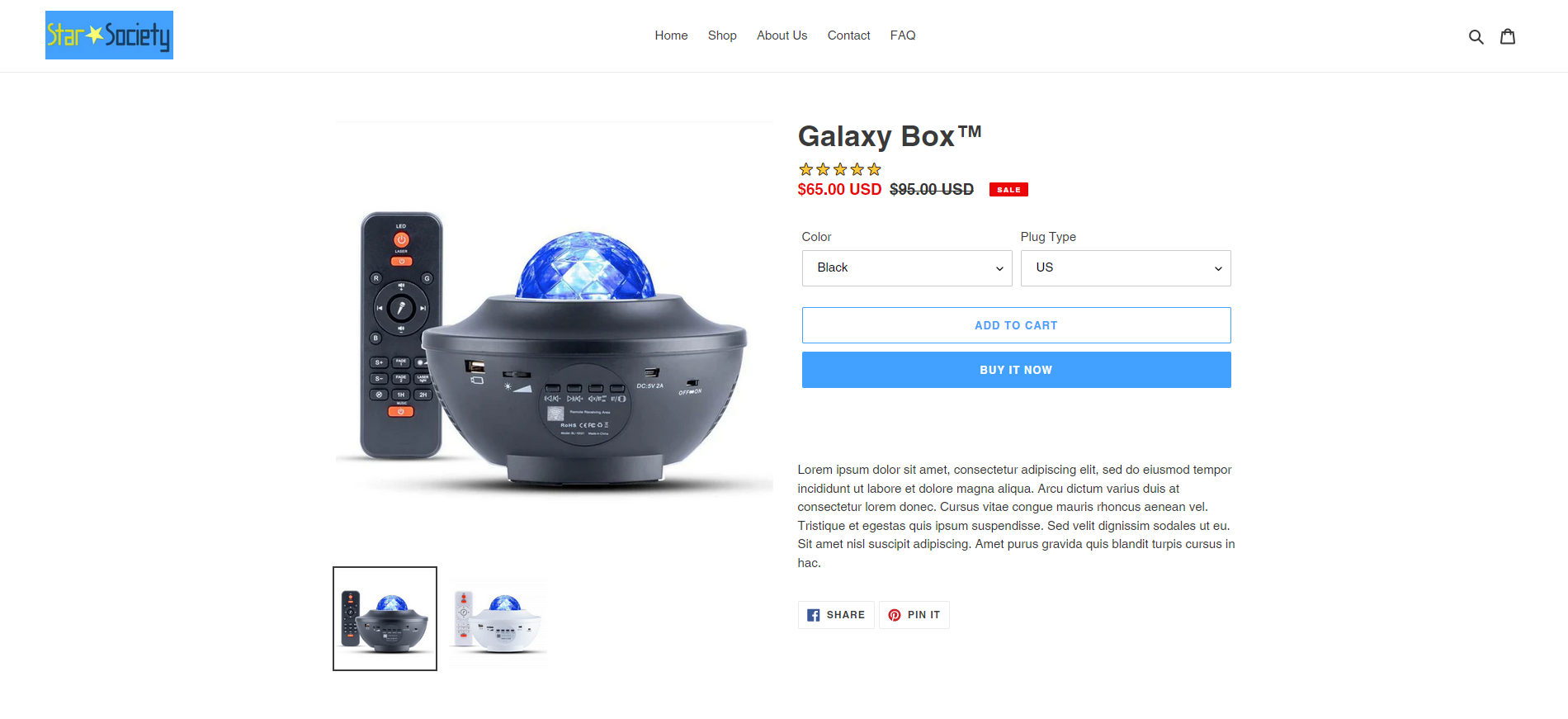 Star Society's product, the Galaxy Box